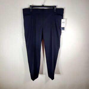 Linda Matthews Petite Black Ankle-Length Pants With Rhinestone Detail Womans PXL